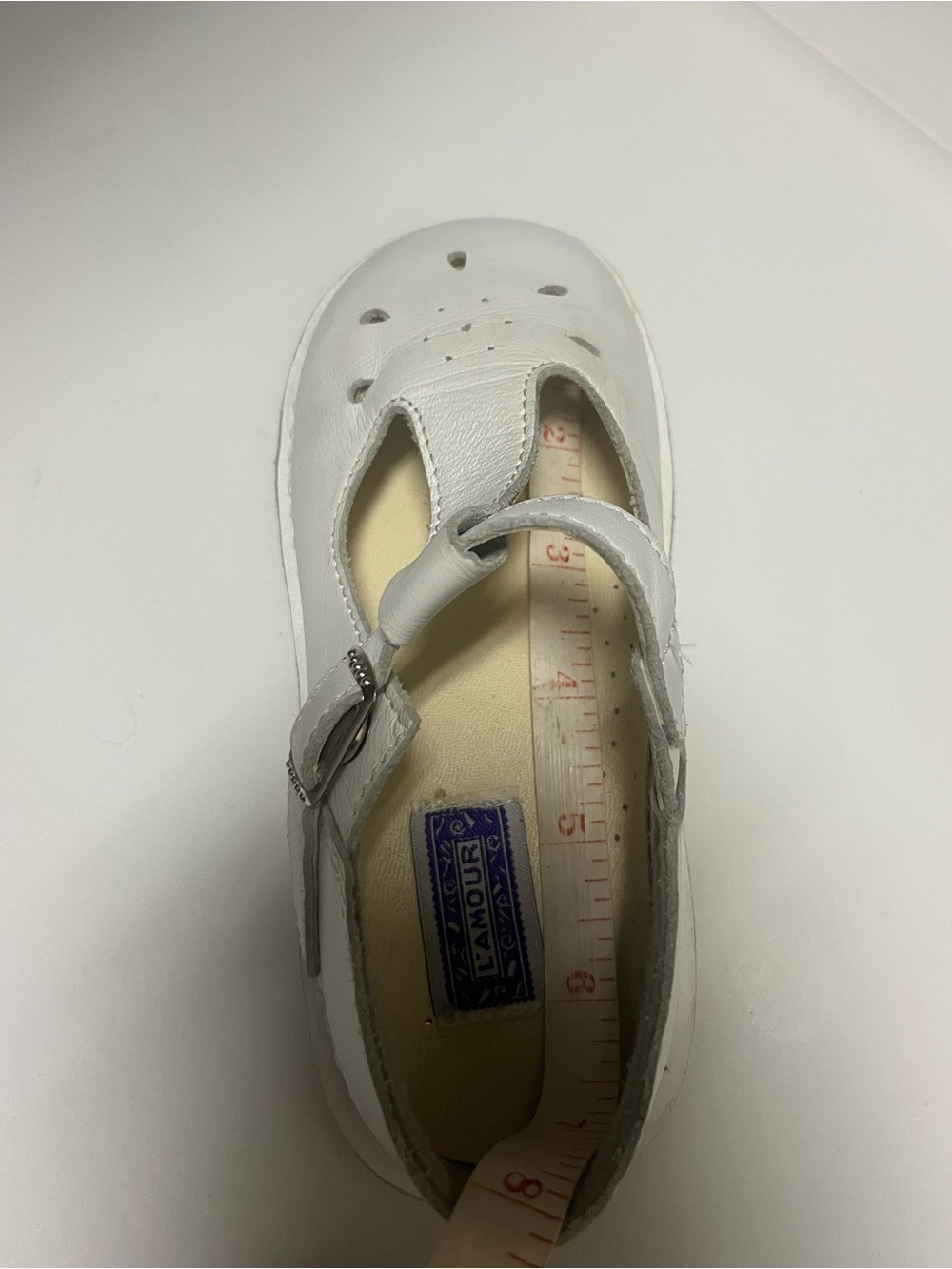 L'Amour White Girls' T-Strap Dress Shoe with Buckle Size 10 - Picture 11 of 15